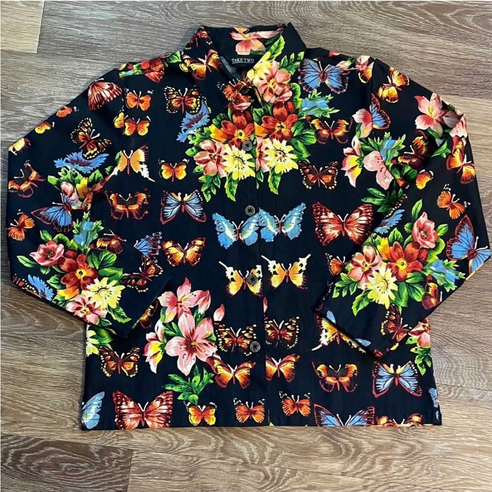 Colorful Floral and Butterfly Women's Jacket